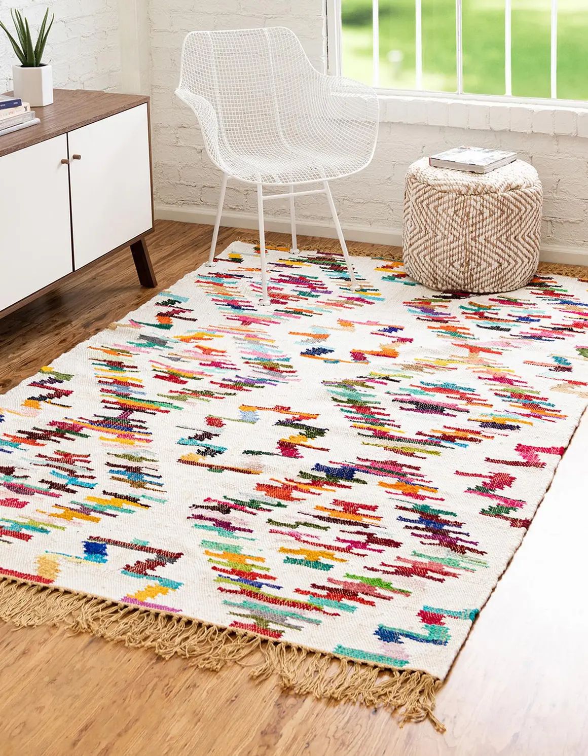 5' x 8' Chindi Trellis Rug | Rugs.com