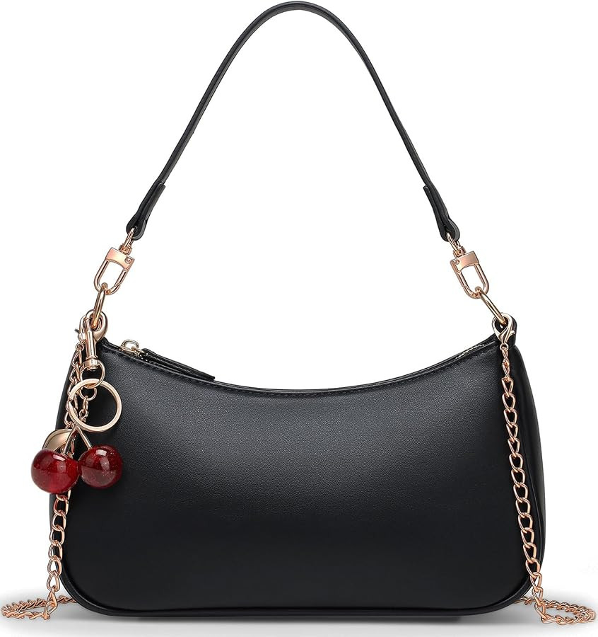 Shoulder Bag for Women Cute Hobo Cherry Crossbody Purse Retro Clutch Underarm Handbag with 2 Remo... | Amazon (US)