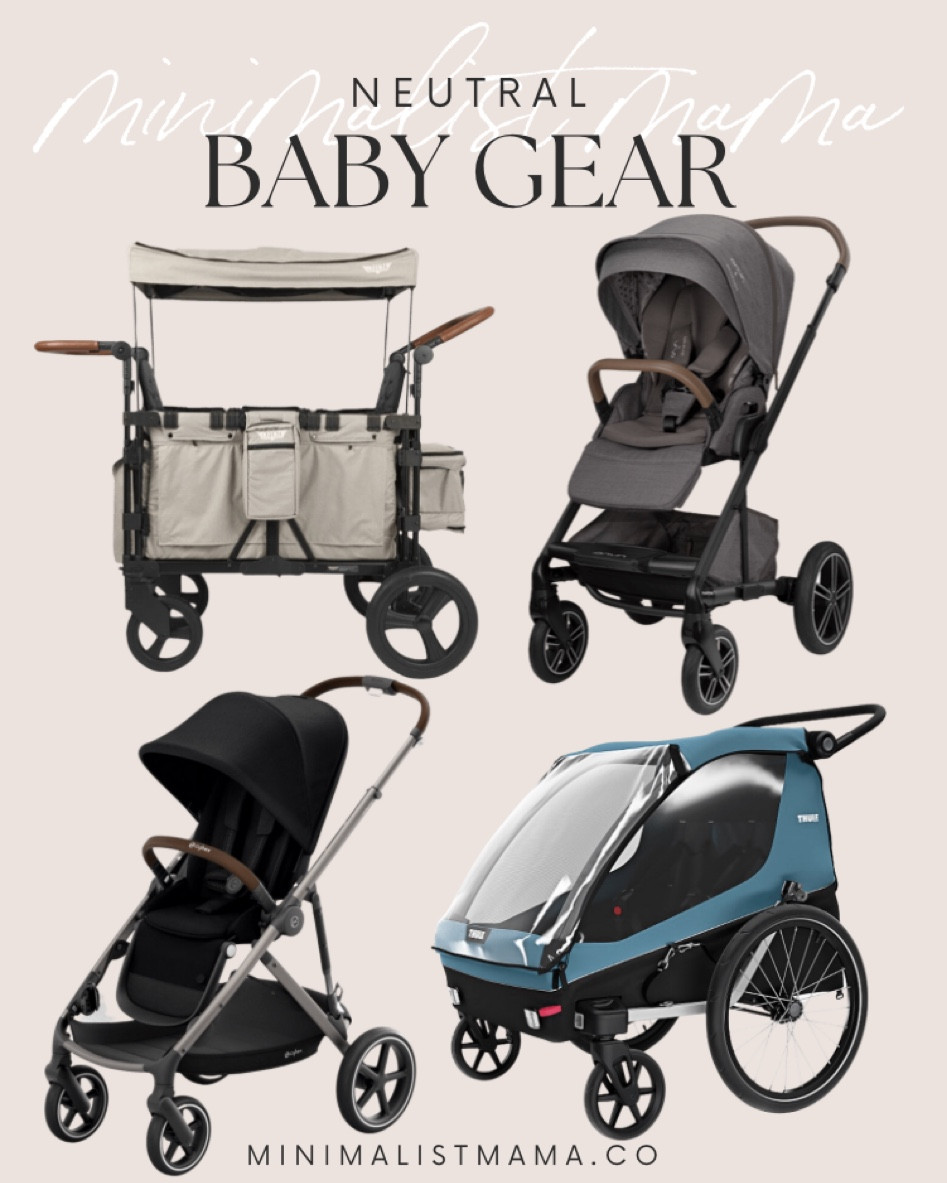 Neutral baby strollers include Cybex Gazelle S Modular Stroller, Thule Courier Convertible Bike Trailer & Stroller, Nuna MIXX™ Next Stroller, and  Keenz XC Plus 4 Passenger Foldable Luxury Stroller Wagon w/ Mesh Canopy and Sides.

Baby gear, neutral baby gear, aesthetic baby gear, baby strollers, baby stroller, neutral baby stroller

#LTKbaby #LTKkids #LTKbump