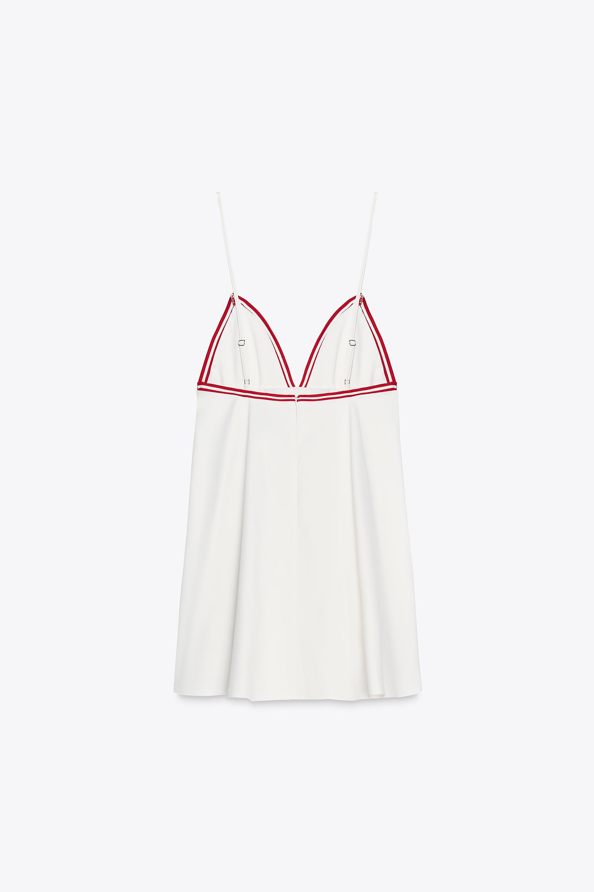 SHORT DRESS WITH CONTRASTING RIB TRIM | Zara US