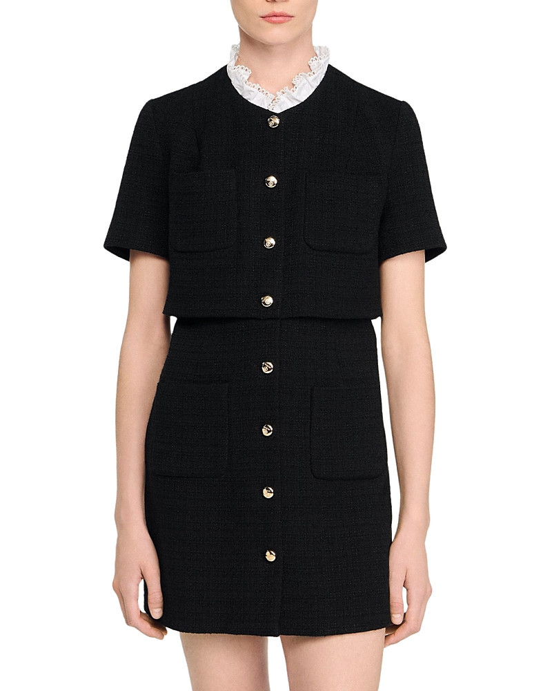 Sandro Lace Collar Tweed Mini Dress | Bloomingdale's (US)