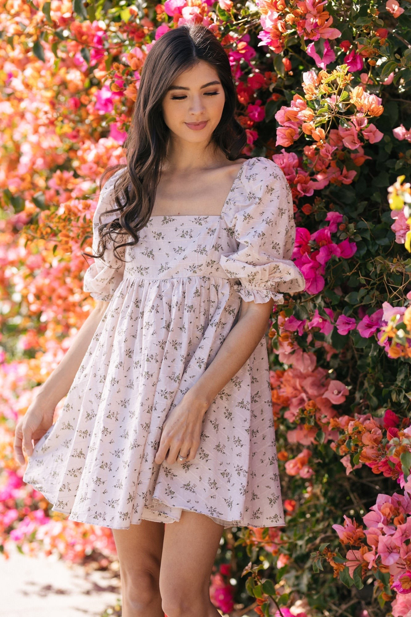 Portia Babydoll Mini Dress | Morning Lavender