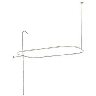 Vintage 57 in. Oval Shower Riser and Shower Rod Enclosure in Brushed Nickel | The Home Depot