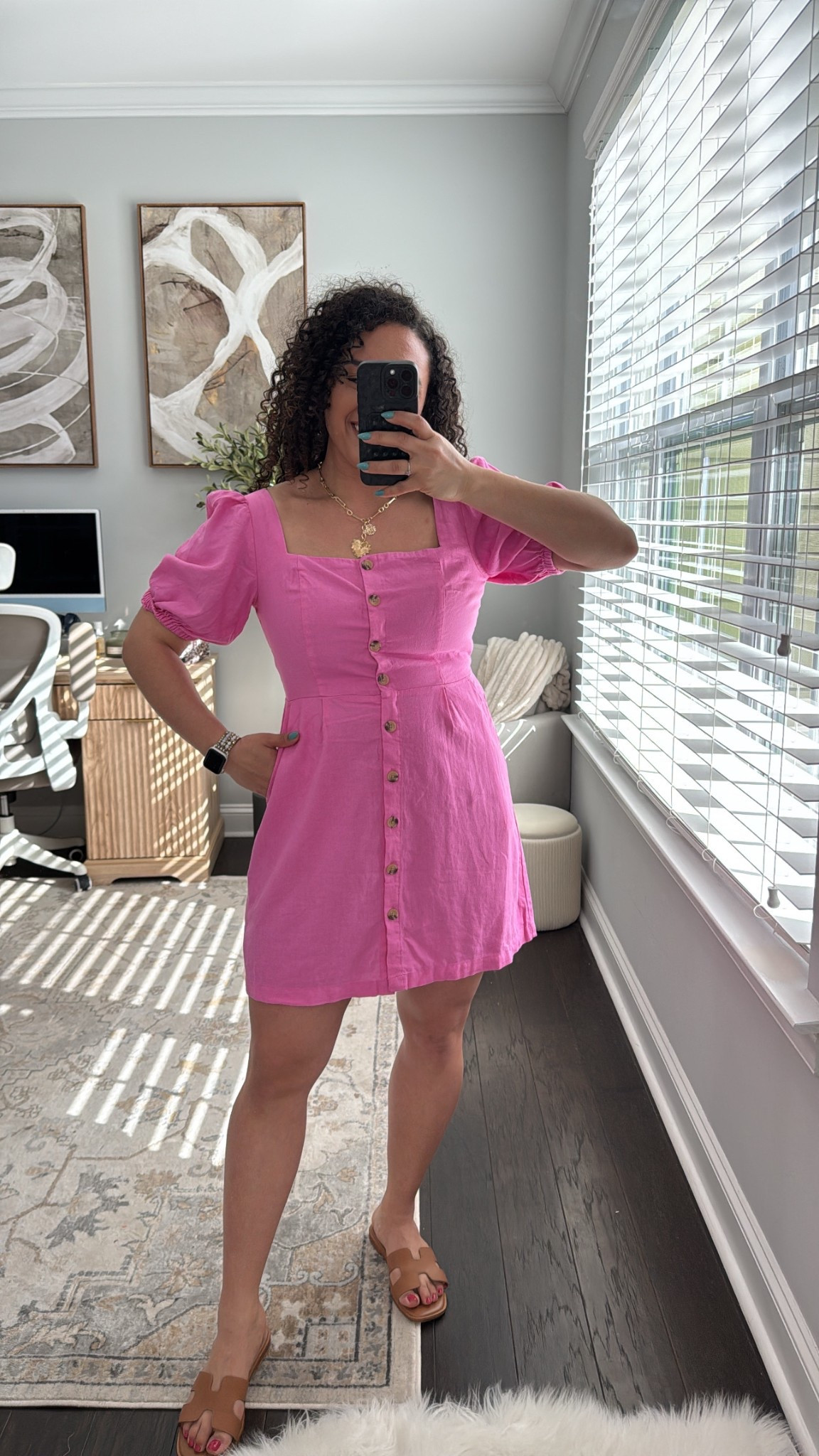 Wearing a medium has smocked back for a little stretch #oldnavy #oldnavysale 