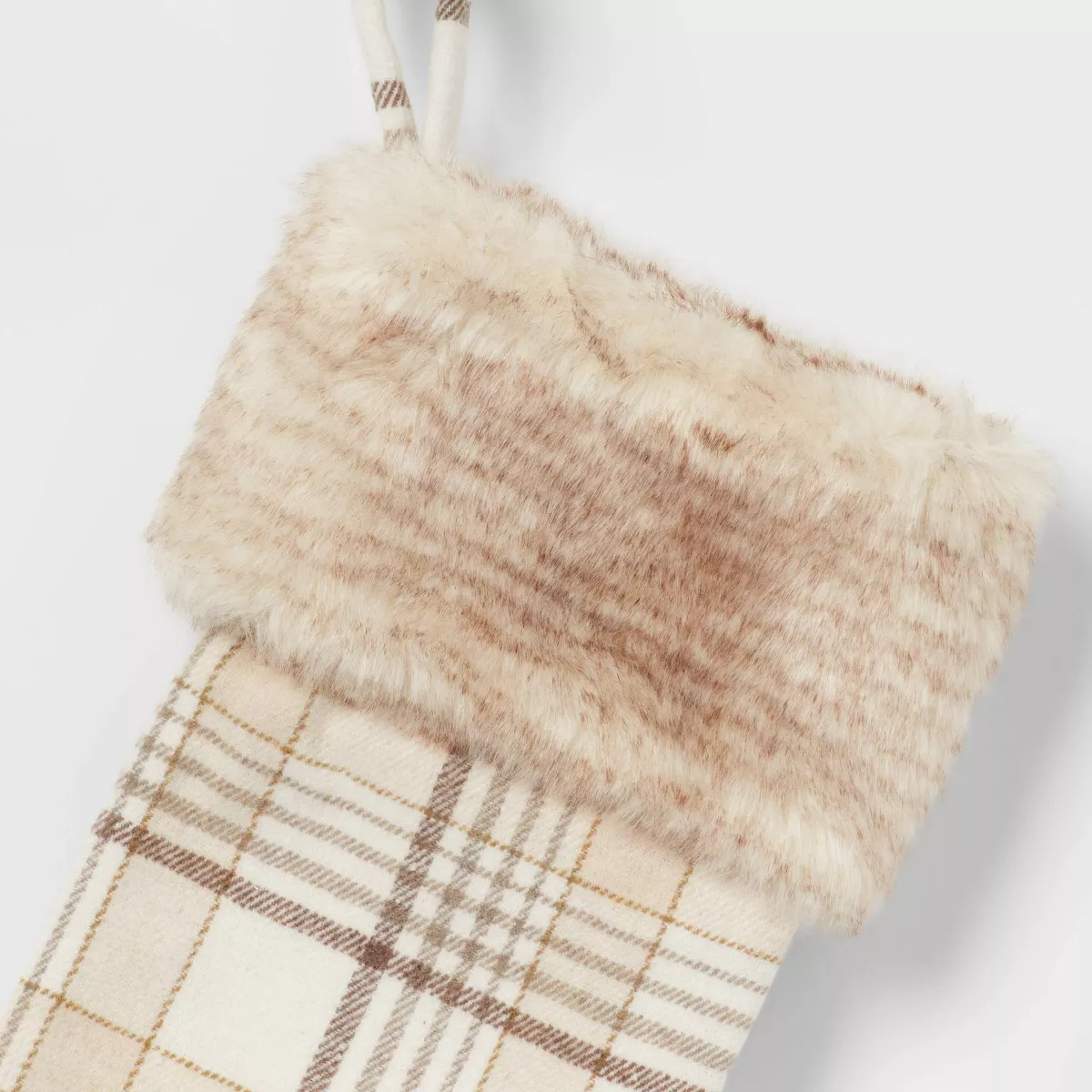 20" Plaid Christmas Holiday Stocking with Faux Fur Cuff - Wondershop™ | Target