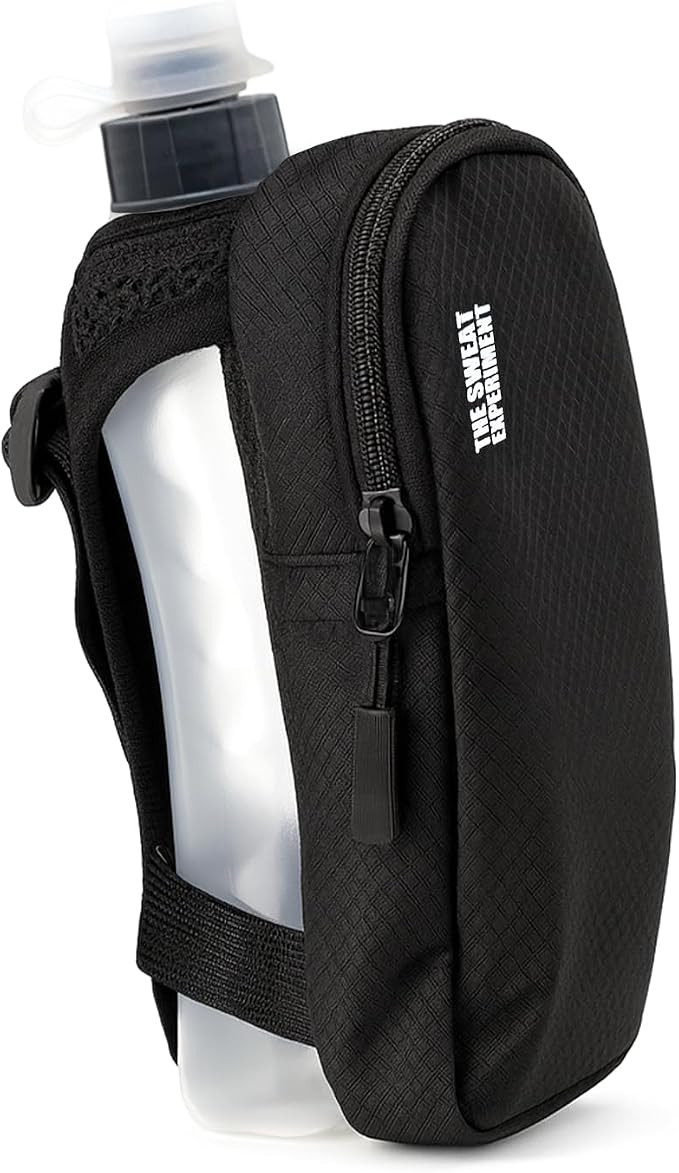 Handheld Running Water Bottle with Large Phone Holder – 12oz Grip-Free Hydration Flask with Poc... | Amazon (US)