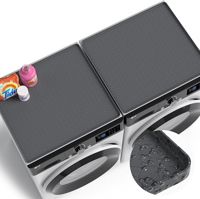 Washer and Dryer Covers for the Top - 27''x 27'' Silicone Protector Mat for Washing Machine Count... | Amazon (US)