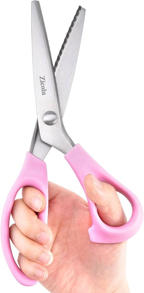 Sewing Pinking Shears for Fabric Cutting, 9" Zig Zag Scissors for lace wig, Craft Scissors Decora... | Amazon (US)