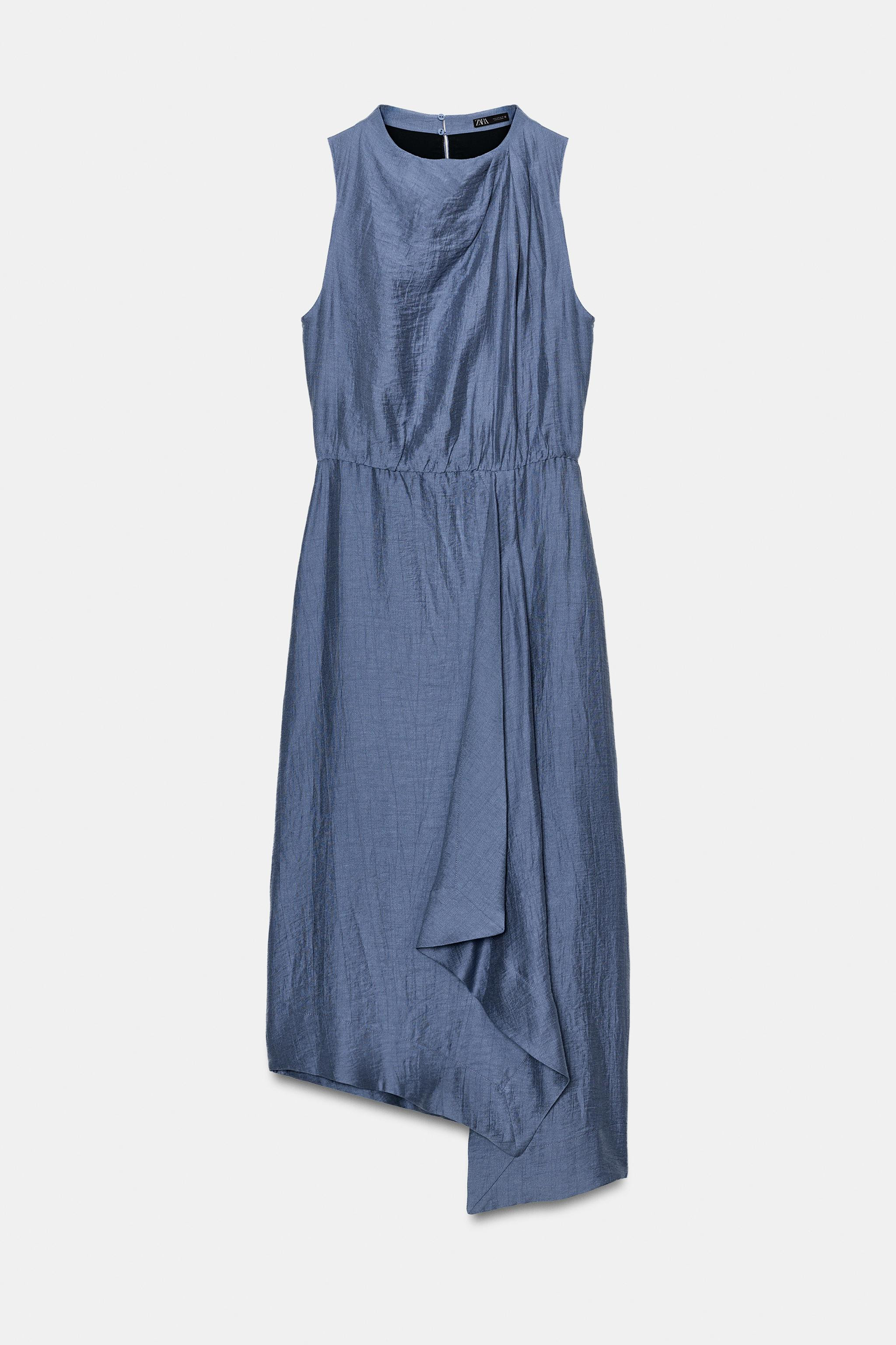 SLEEVELESS LINEN MIDI DRESS | Zara US