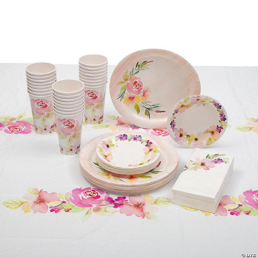 105 Pc. Garden Party Tableware Kit for 24 Guests | Oriental Trading Company