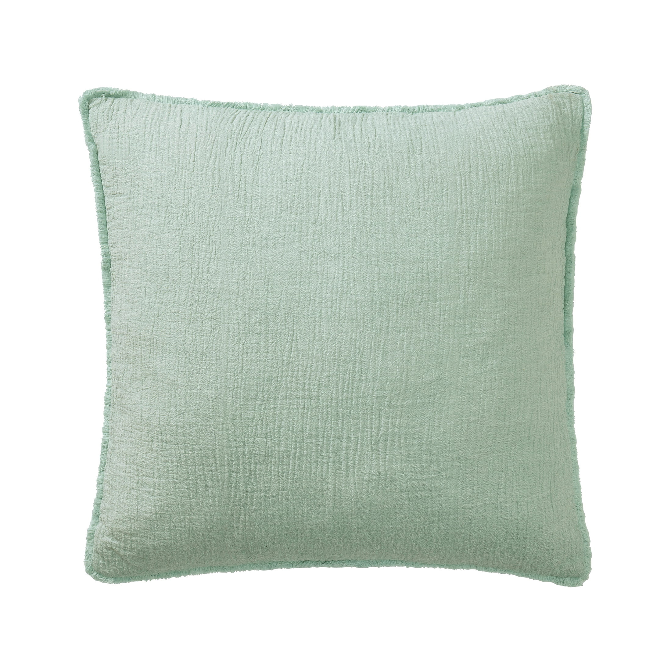 Better Homes & Gardens 22" x 22" Seafoam Green Oversized Cotton Gauze Fringe Pillow | Walmart (US)