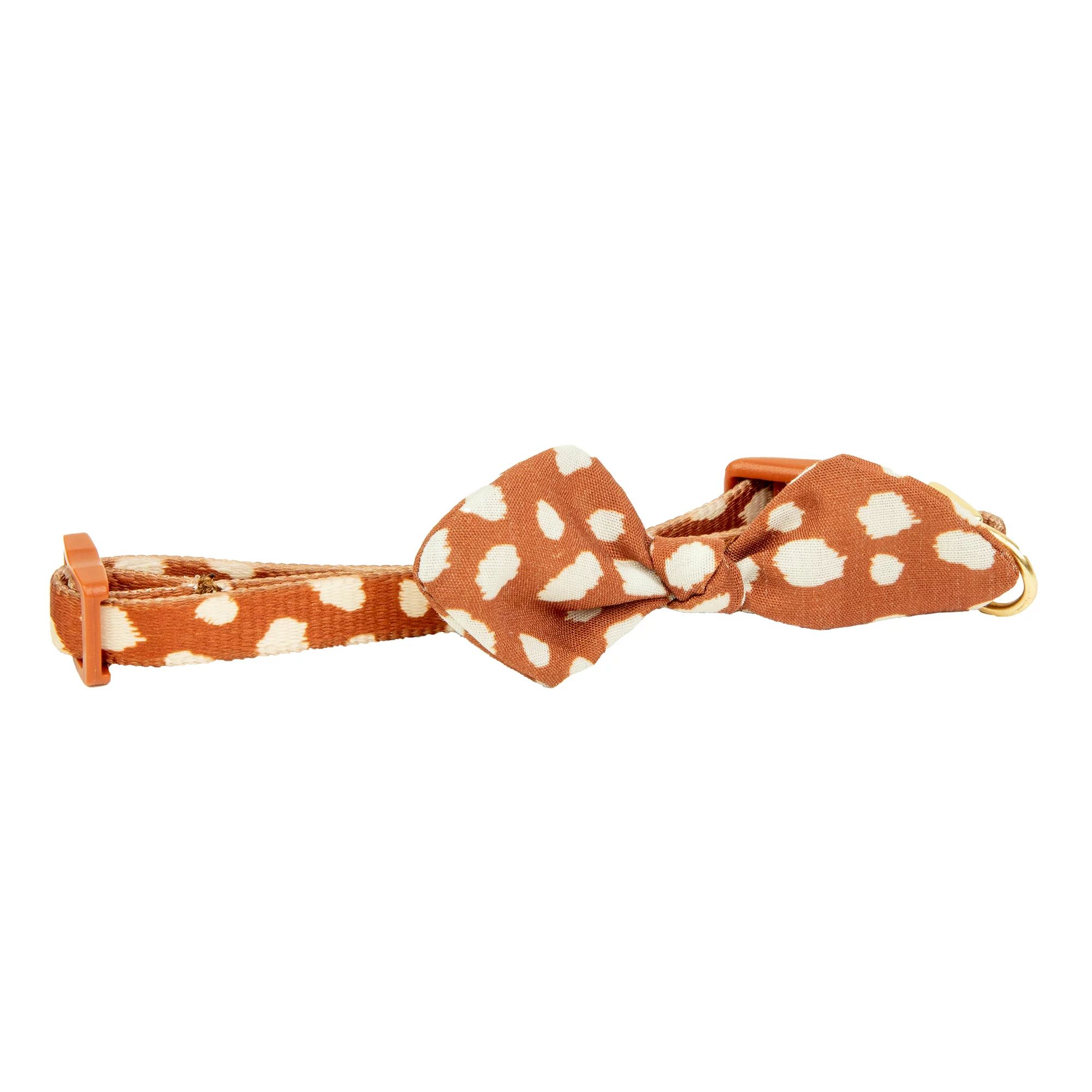 Vibrant Life Brown Fawn Dot 3D Bow Dog Collar, Size Small - Walmart.com | Walmart (US)
