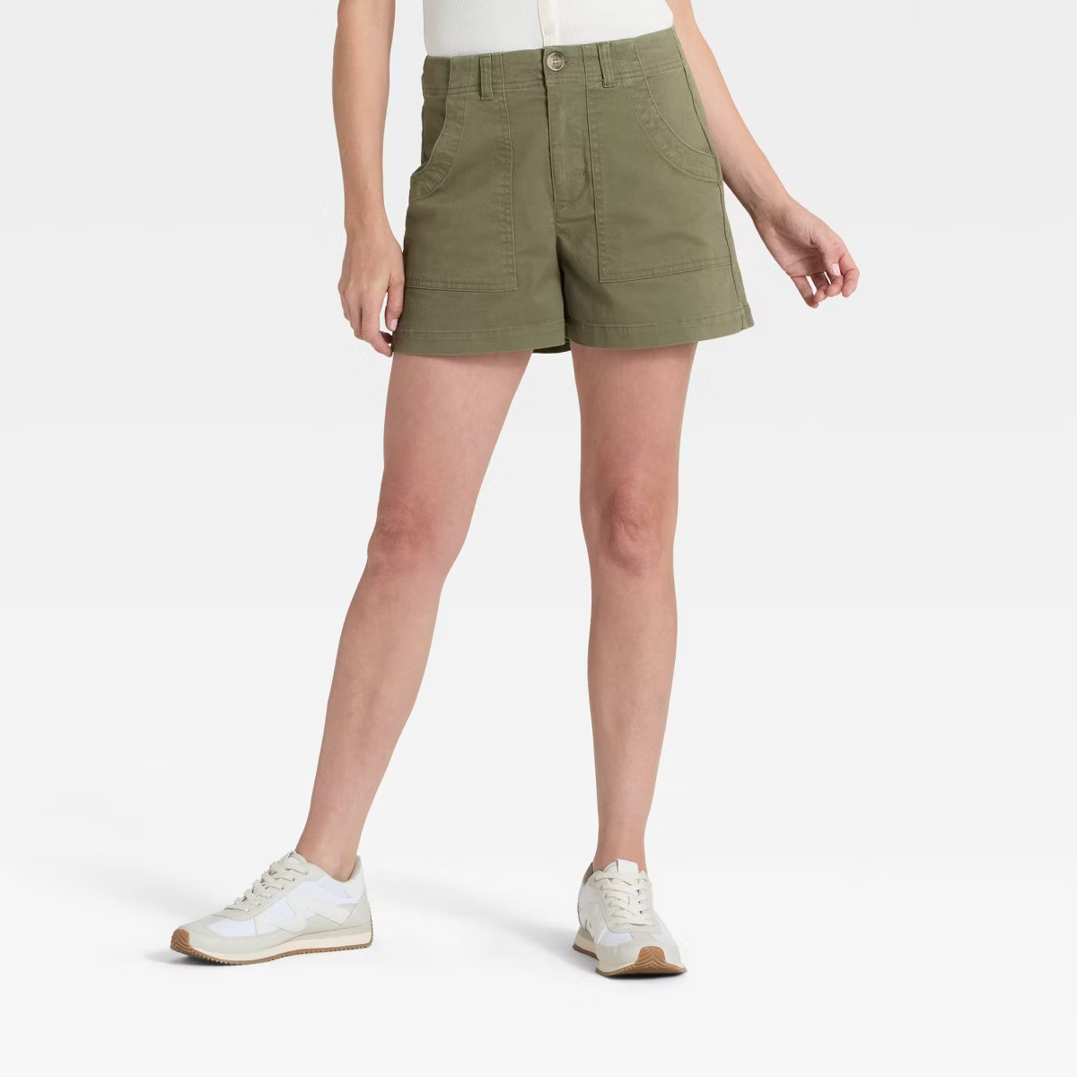 Women's High-Rise Cargo Shorts - Universal Thread™ Olive Green 2 | Target