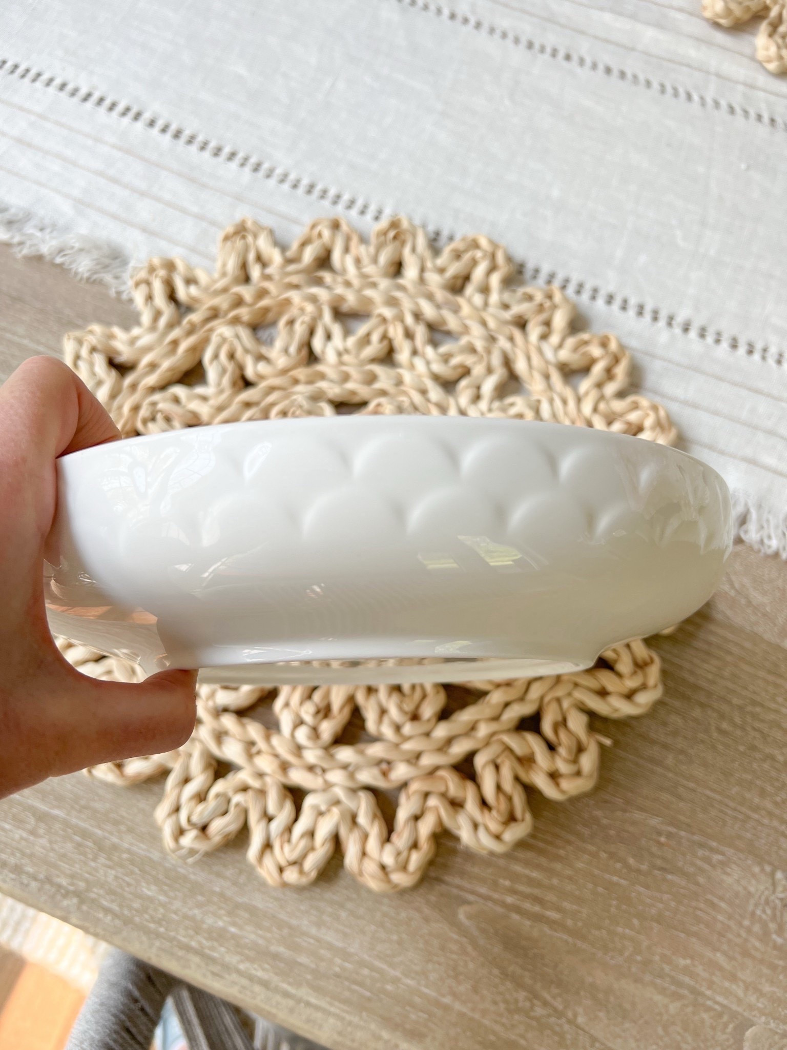 Didn't expect to use these pasta bowls as much as we do - I actually use them in place of a dinner plate most nights! Have had them for a few years now and there's not one chip in them! Placemats are old, but linking a very similar set!
-
amazon dinnerware, amazon plates, amazon pasta bowls, amazon dishware, white bowls, white pasta bowls, scalloped bowls, scalloped dishes, housewarming gift, coastal kitchen essentials, woven placemats


#LTKHome