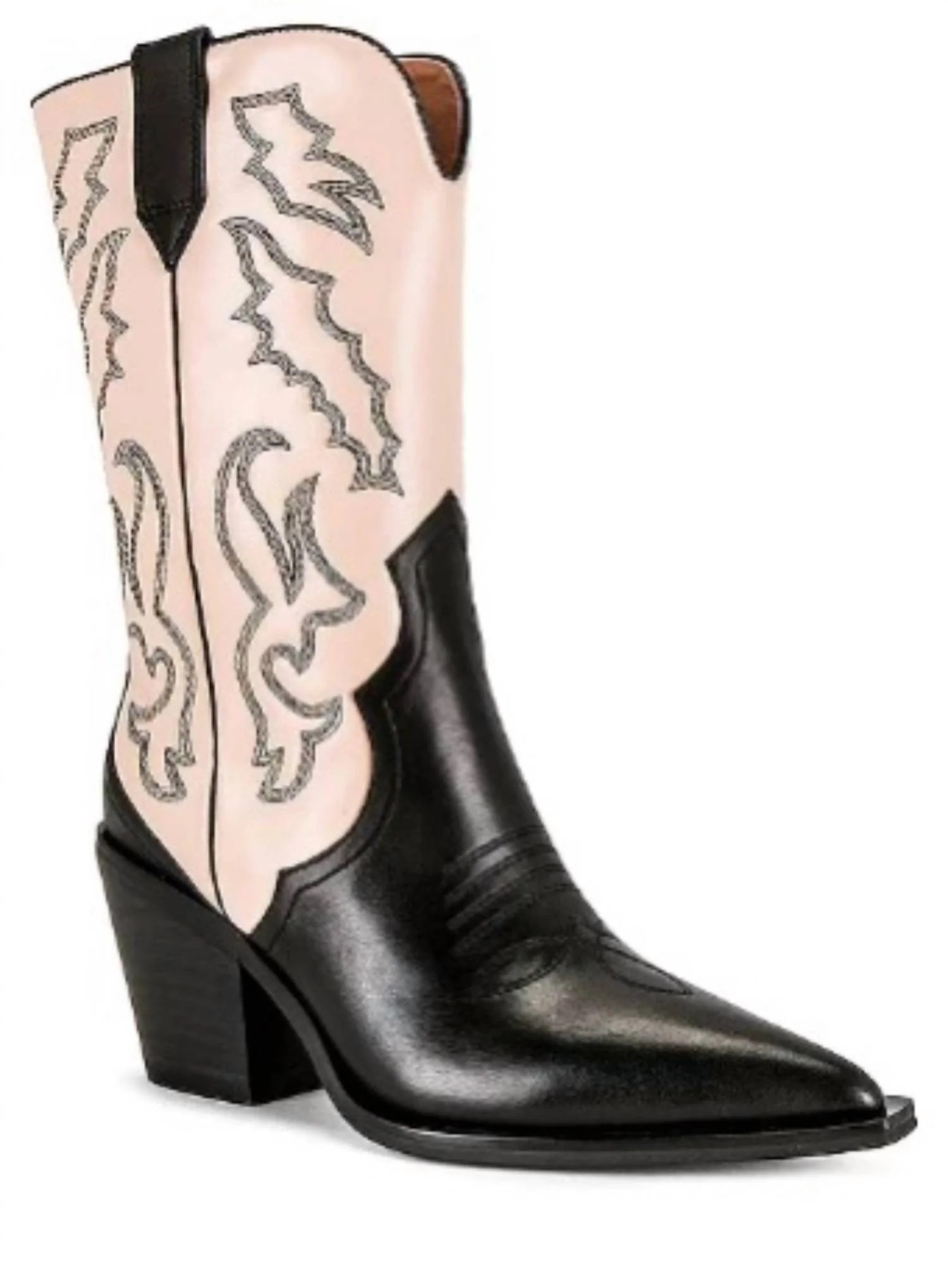 Women's Marley Boot In Black & Cream Leather | Shop Simon