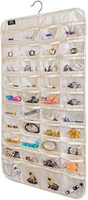 BB Brotrade HJO80 Hanging Jewelry Organizer,80 Pocket Organizer for Holding Jewelries(Beige) | Amazon (US)