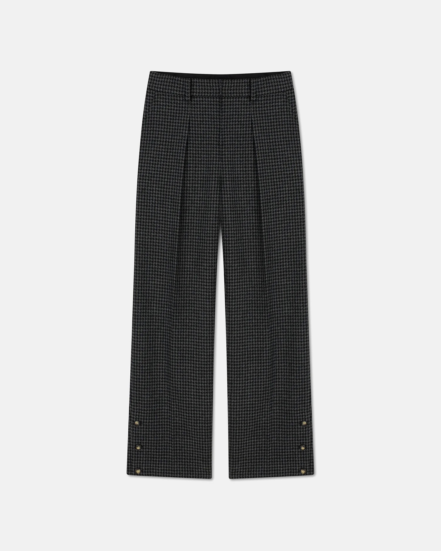Wilco - Houndstooth Wool Pants - Grey Black Houndstooth | Nanushka
