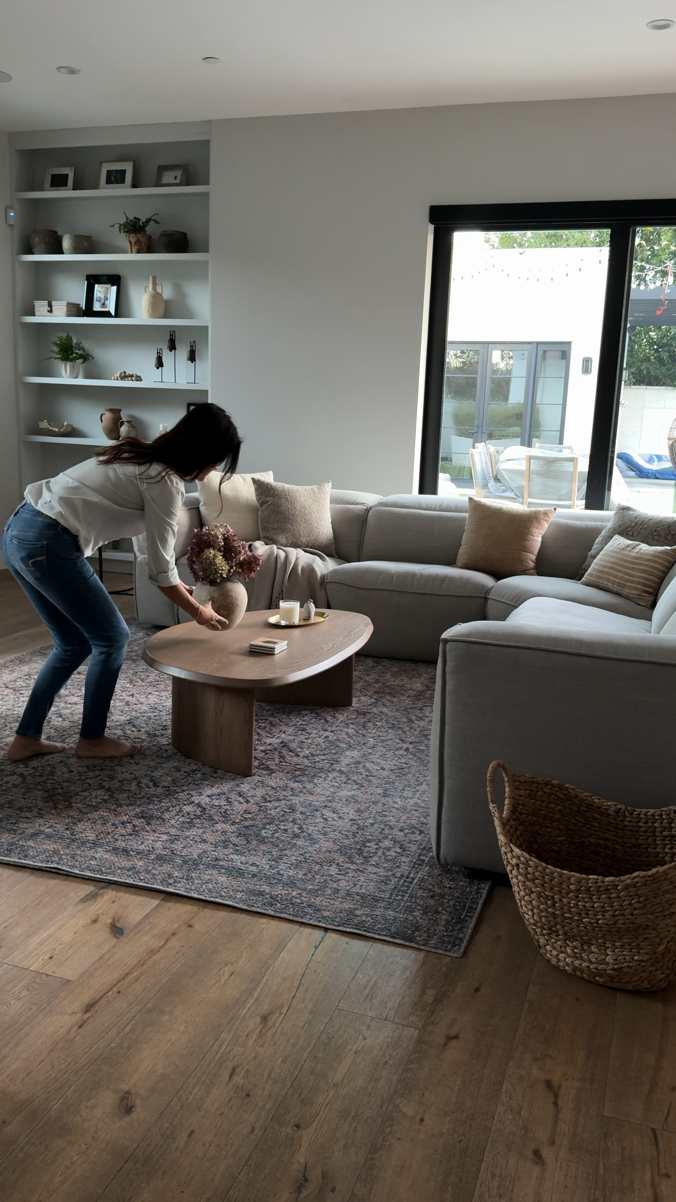 This rug is 68% off! Love the moody neutral colors. It provides a nice contrast, but not too dark.
Amber Lewis amber interiors salmon rug Loloi Wayfair grey sofa wood coffee table oval table Arhaus maiden home

#LTKFindsUnder100 #LTKSaleAlert #LTKHome