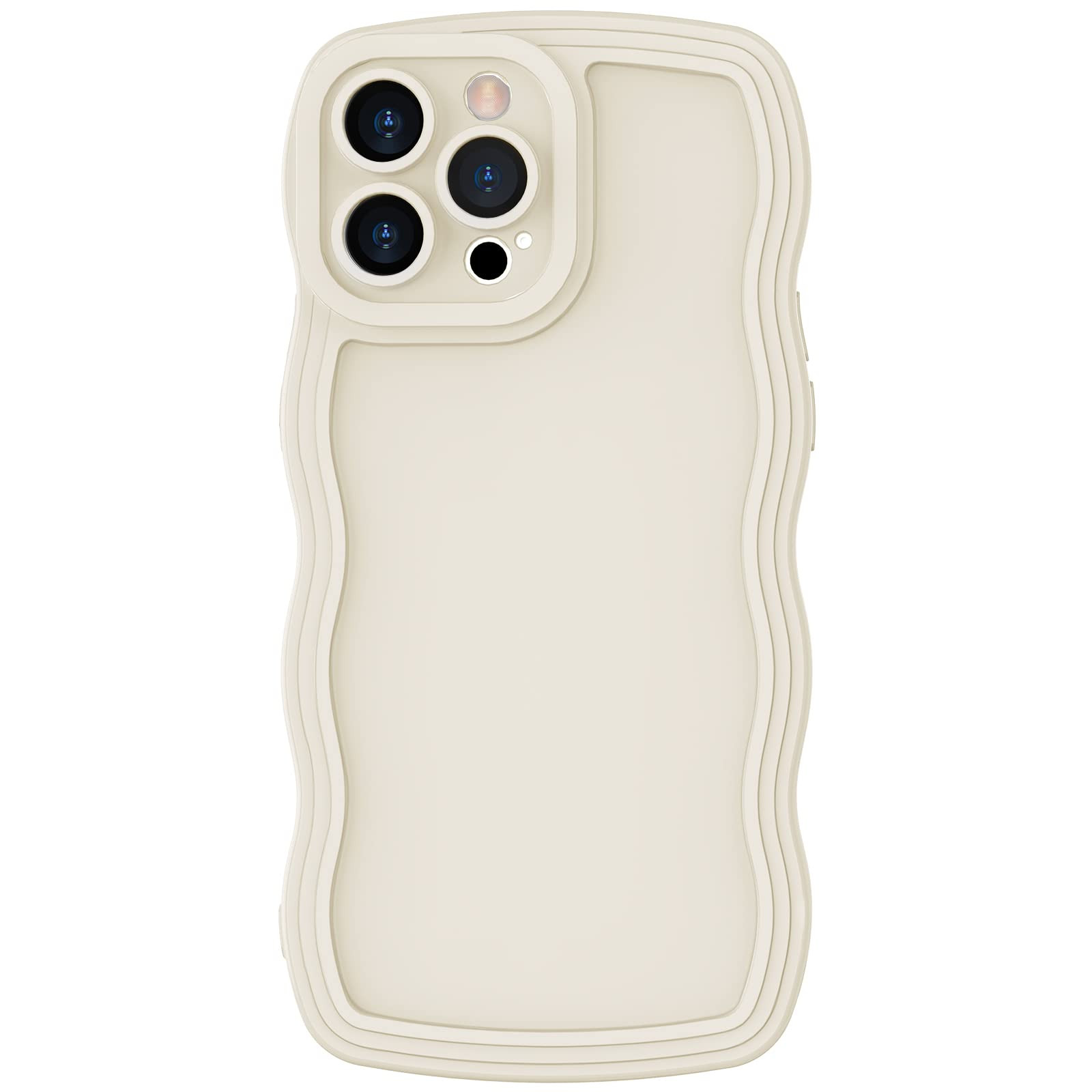 Anuck for iPhone 14 Pro Max Case Wave, Curly Frame Design for Women Girls, Cute Wavy Solid Color ... | Amazon (US)