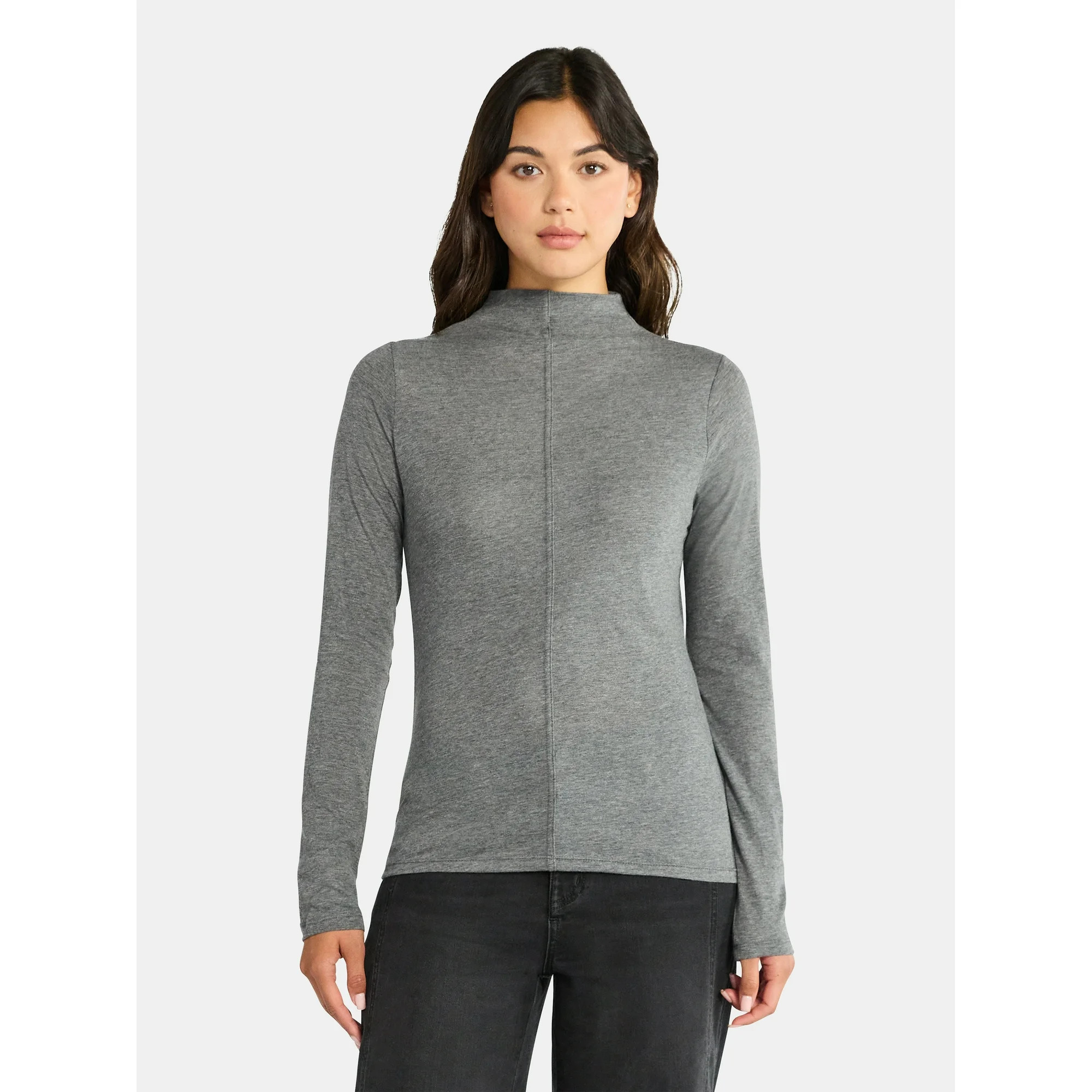 Time and Tru Women's Tissue Like Turtleneck Top, Sizes XS-XXXL | Walmart (US)