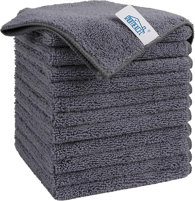 HOMEXCEL Grey Microfiber Cleaning Cloth, 12 Pack Premium Microfiber Towels for Cars, Lint Free, S... | Amazon (US)