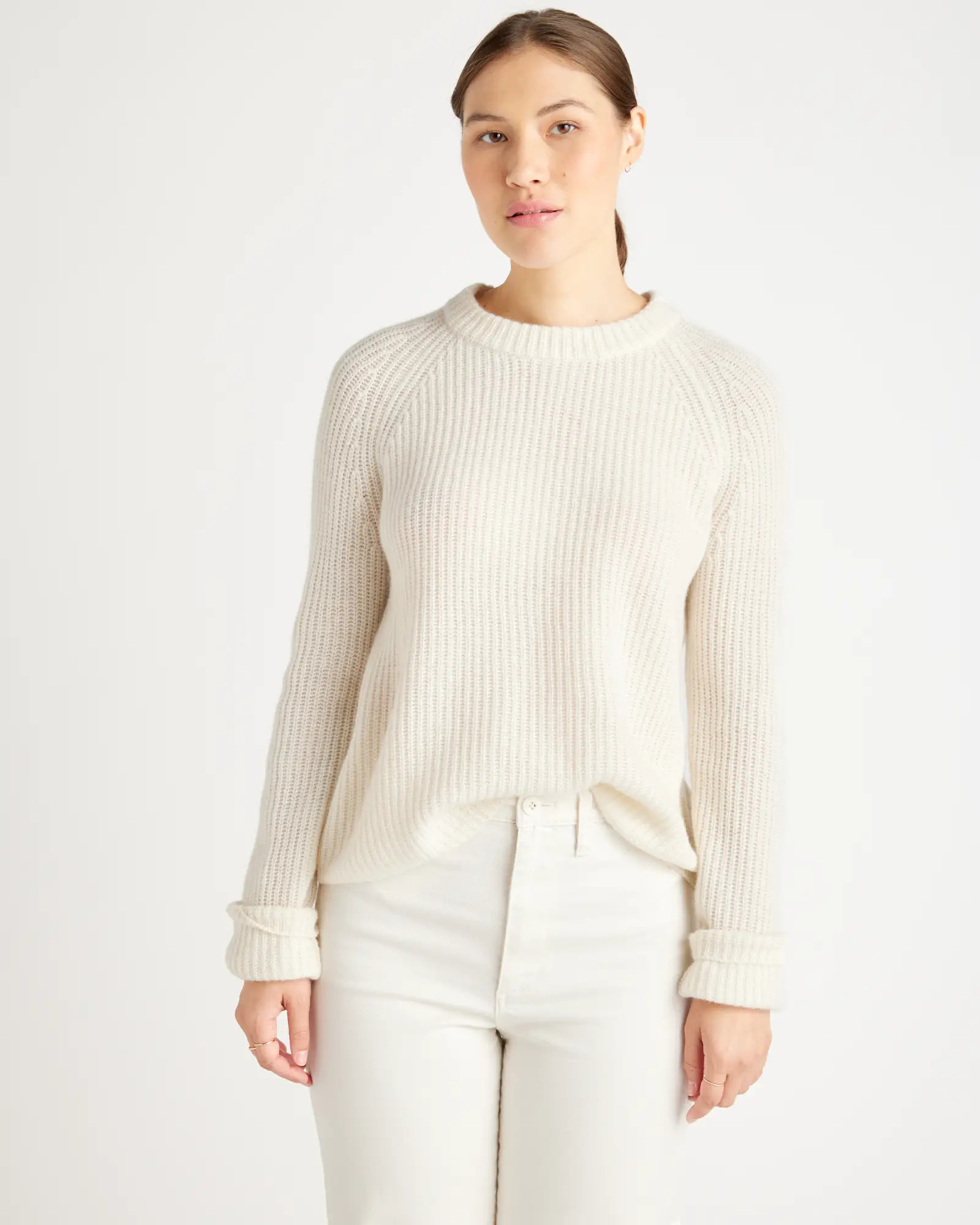 Mongolian Cashmere Fisherman Crewneck Sweater | Quince
