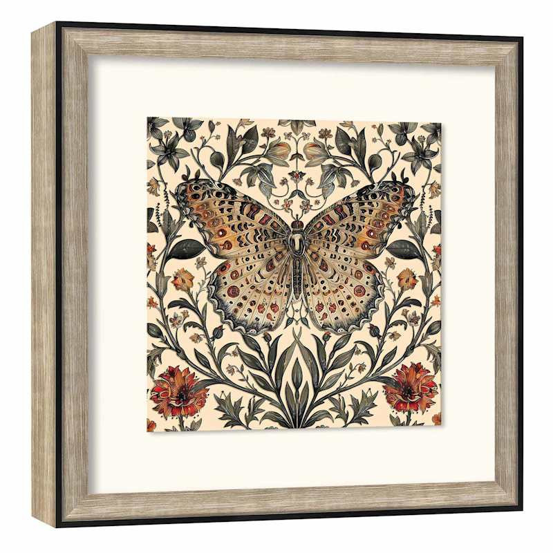 Glass Framed 3D Butterfly Print Wall Art, 16" | At Home