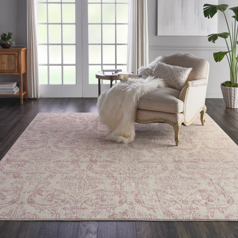 Yurig Abstract Ivory/Pink Area Rug | Wayfair North America
