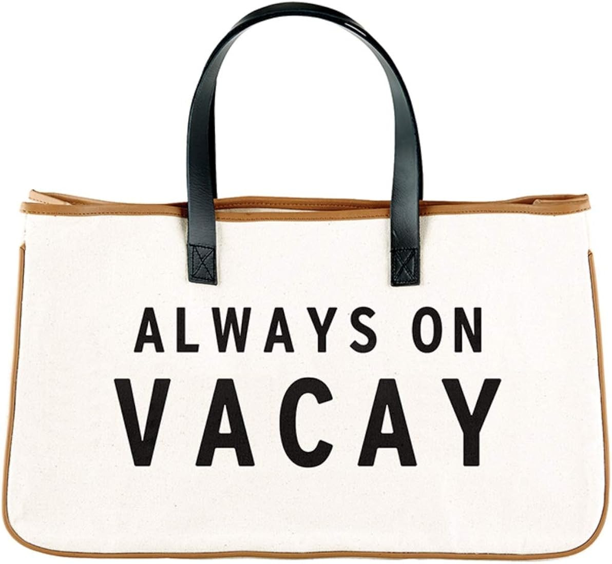 Simple Canvas Beach Tote Bag For Women, Large Purse For Travel (Always On Vacay) | Amazon (US)