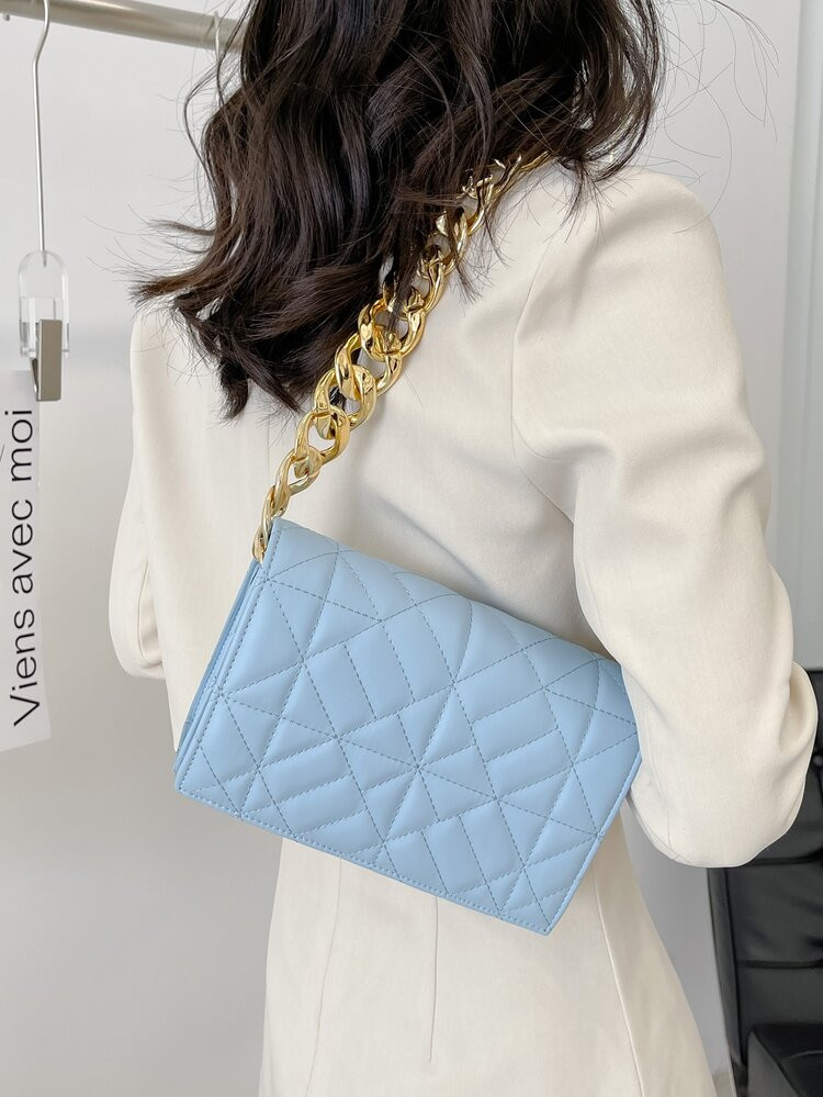 Bolsa cuadrada guateado con cadena | SHEIN