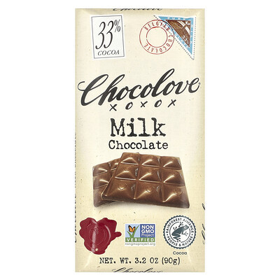 Chocolove, Milk Chocolate, 33% Cocoa, 3.2 oz (90 g) | iHerb