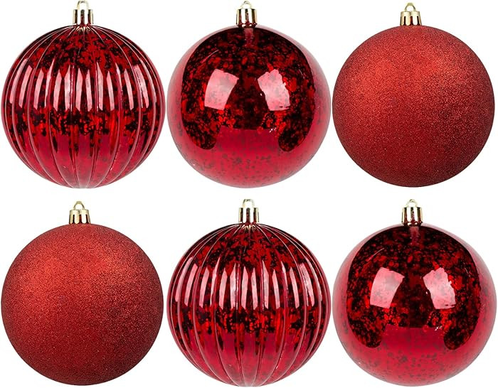 4in Large Christmas Ornaments Shatterproof Christmas Ball Ornaments Giant Xmas Tree Decoration De... | Amazon (US)