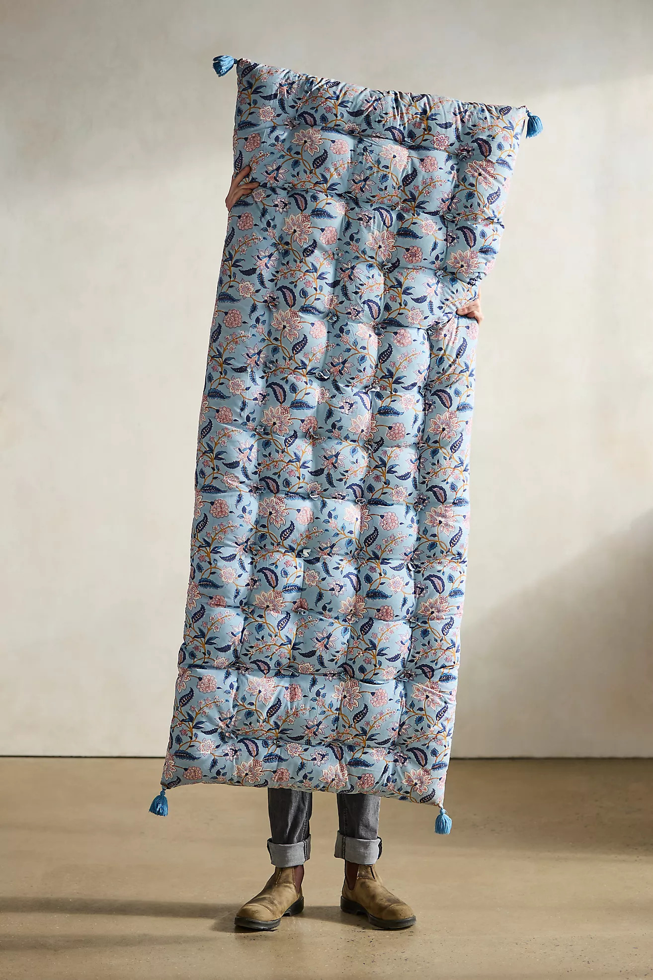 Tufted Cotton Floor Cushion, Garden Floral | Terrain