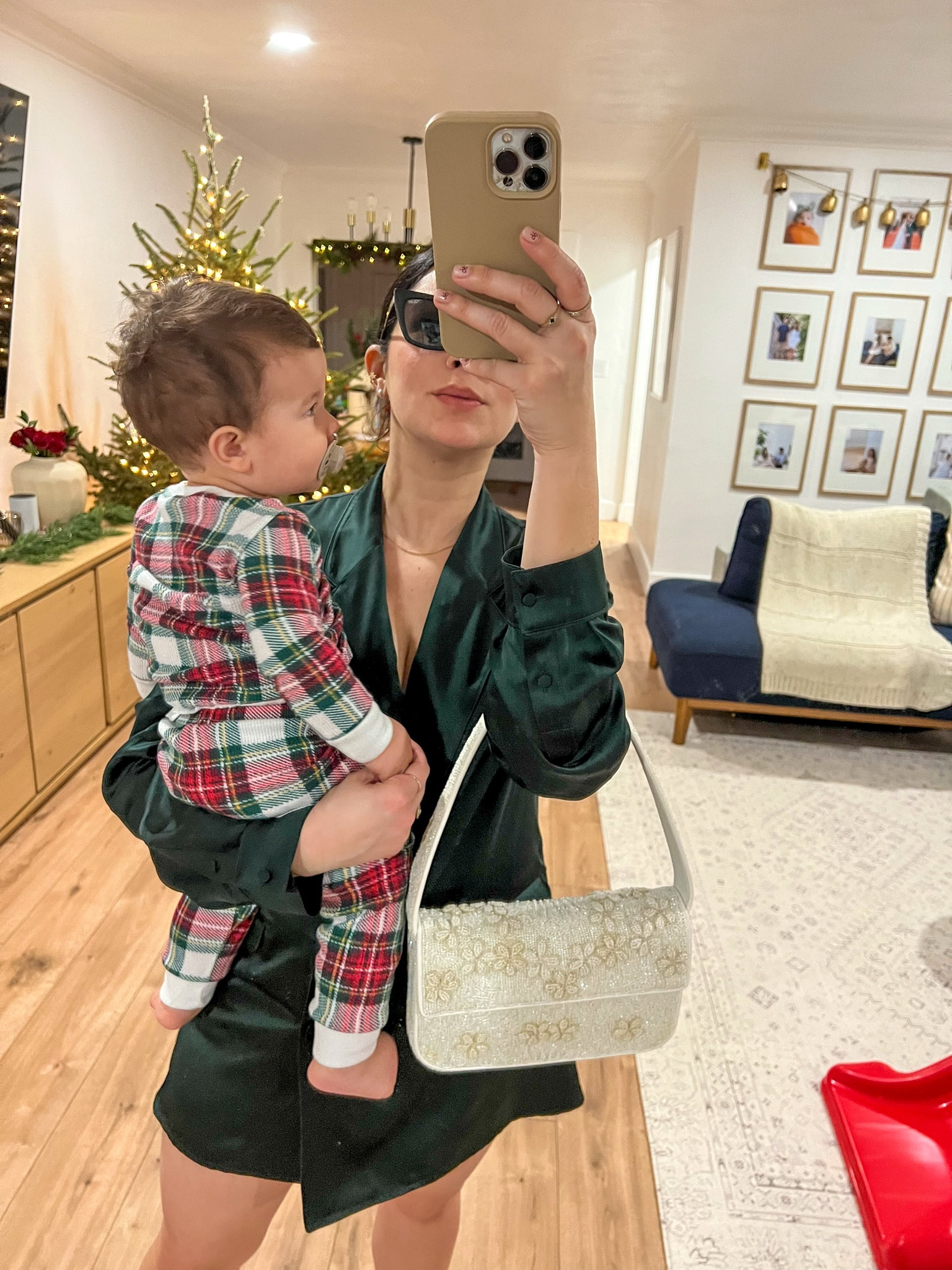 Okay sharing another look I wore in December BUT this emerald blazer is worth it! I opted for a bigger size to wear as a dress and you can totally go for the power suit and get the matching pants! Also this Staud handbag is soo dreamy and also deserves a permanent place here and in your closet 😏

#LTKStyleTip #LTKItBag #LTKParties