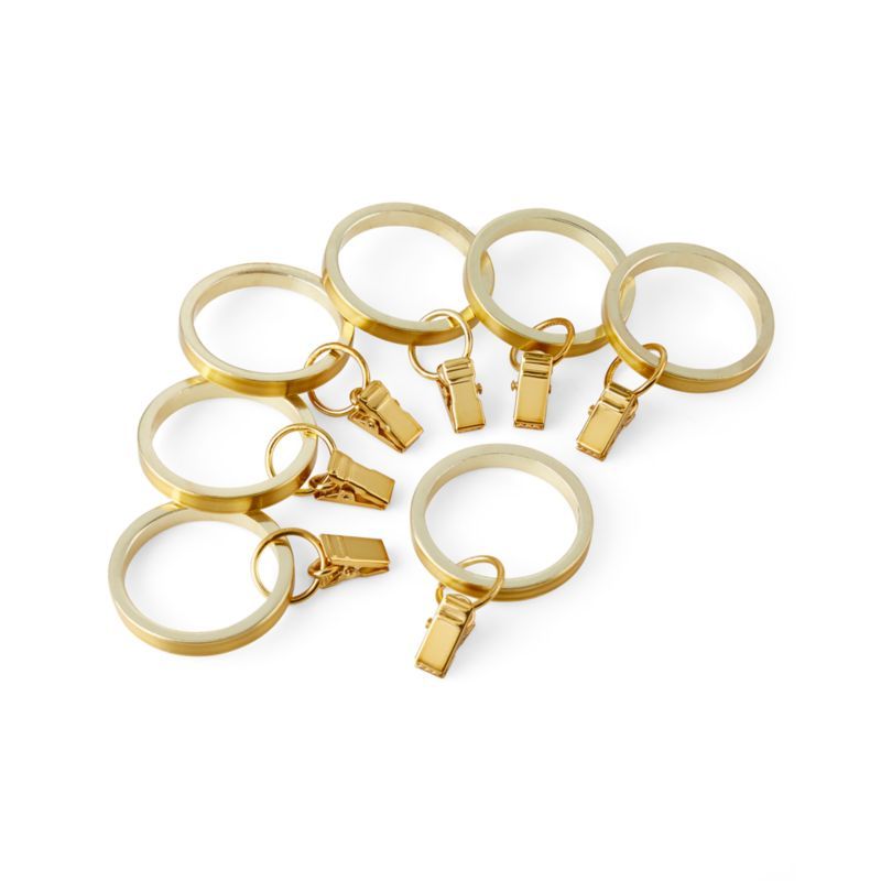 CB Brass Curtain Rings, Set of 7 + Reviews | Crate and Barrel | Crate & Barrel