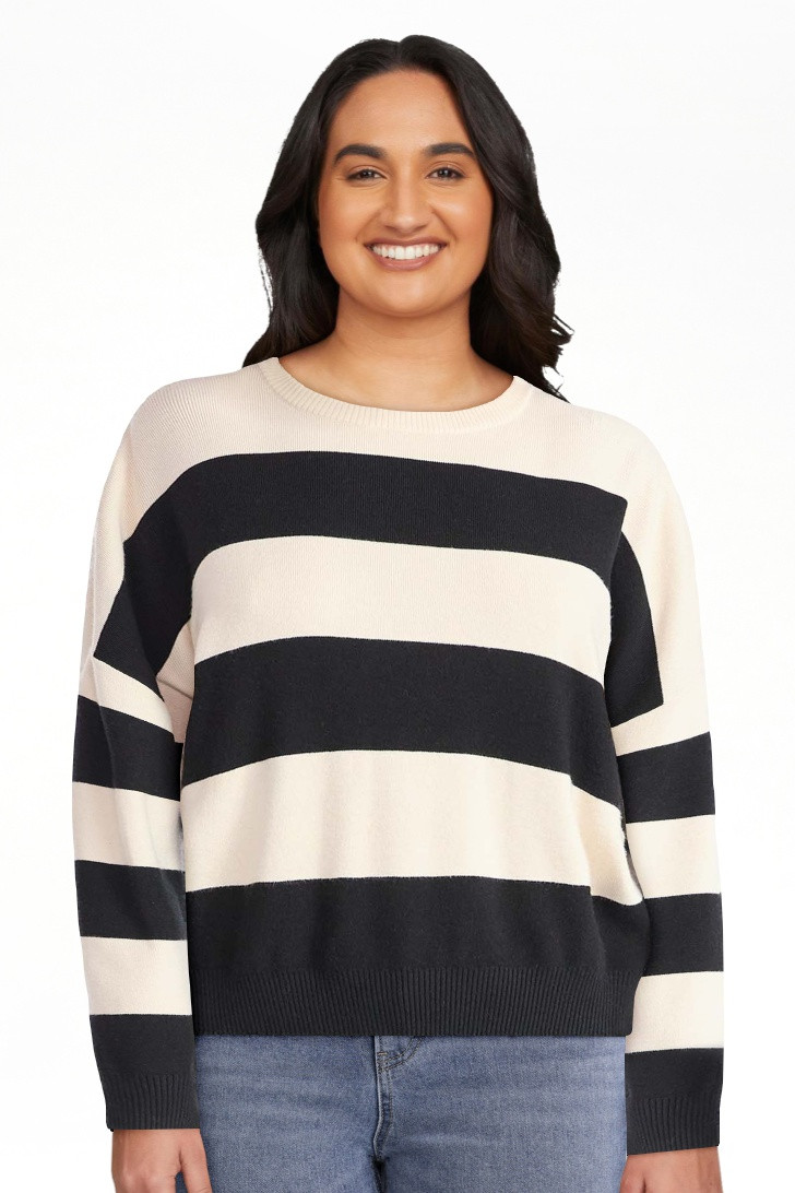 No Boundaries Striped Sweater, Lightweight, Women's | Walmart (US)