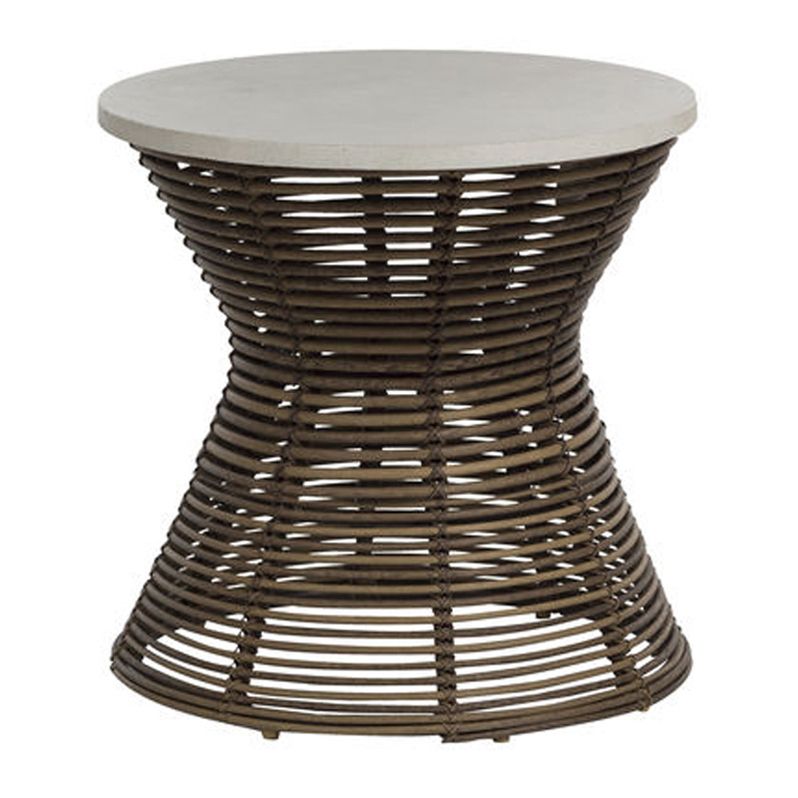 Summer Classics Harris Modern N-dura™ Wicker Outdoor Side End Table | Kathy Kuo Home