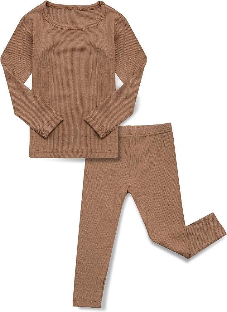 AVAUMA Baby Boys Girls Pajama Set Kids Toddler Snug fit Ribbed Rayon Sleepwear pjs for Daily Life St | Amazon (US)
