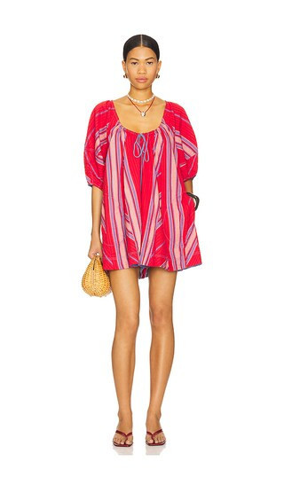 Free People Bop Around Romper in Red. - size L | Revolve Clothing (Global)