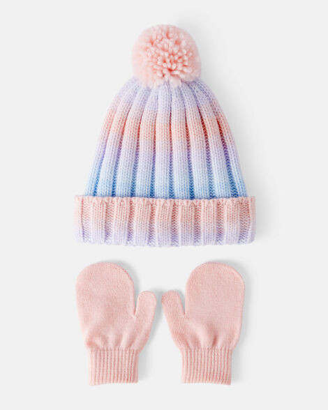 Toddler Girl 2-Piece Ombre Winter Hat & Mittens - Purple | Carter's Inc