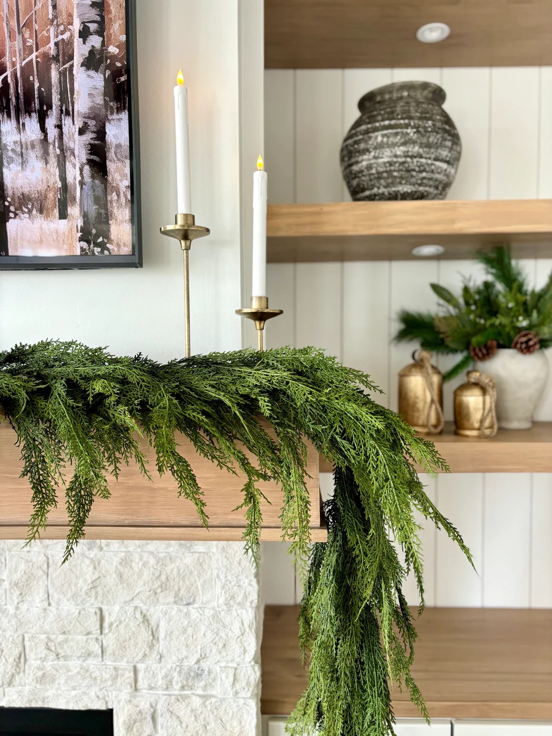 48 Inch Lebanon Cedar Garland. Natural Touch Faux Holiday Garland. Table Garland. Garland. Christ... | Etsy (US)