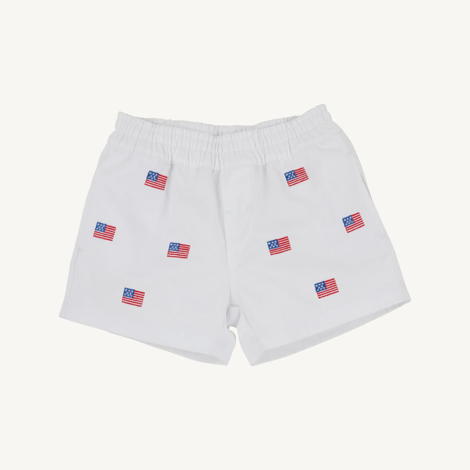 Critter Sheffield Shorts - Worth Avenue White with American Flags | The Beaufort Bonnet Company