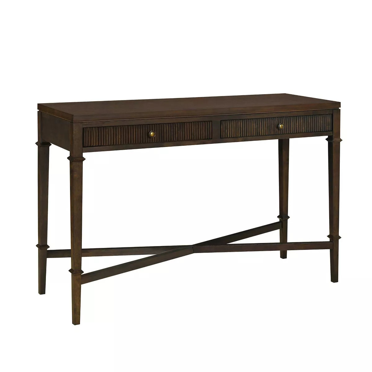 Martha Stewart Kenna Fluted 2 Drawer Storage Console Table Brown: Traditional Style, Wood Legs, 8... | Target
