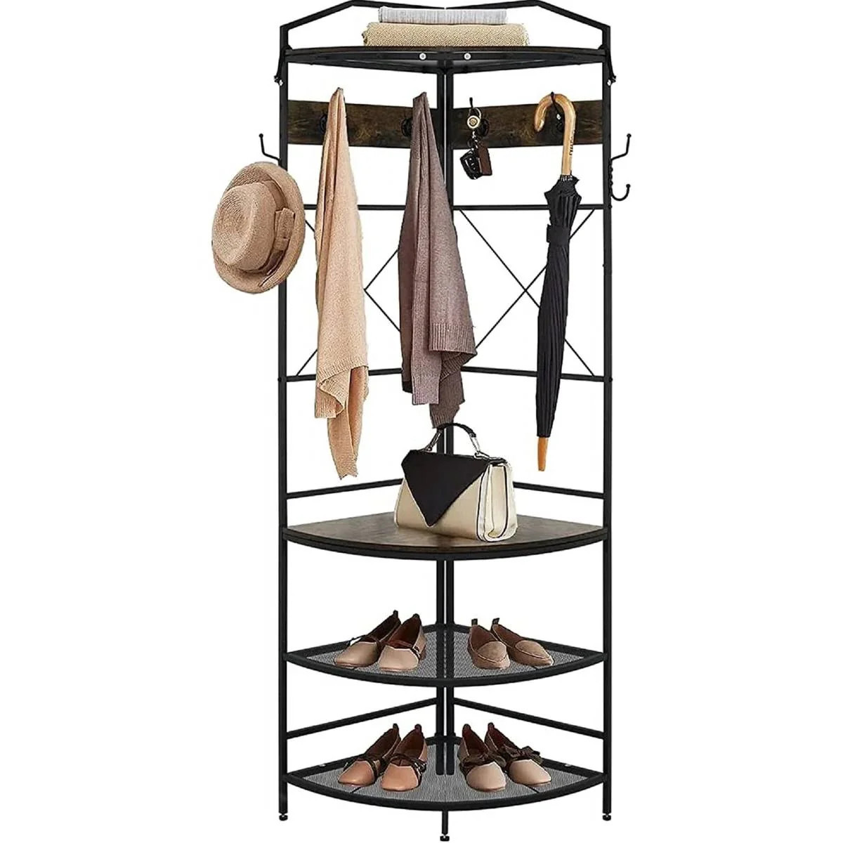 Modern Corner Entryway Hall Tree Shoe Storage Bench Coat Rack | Shop Simon