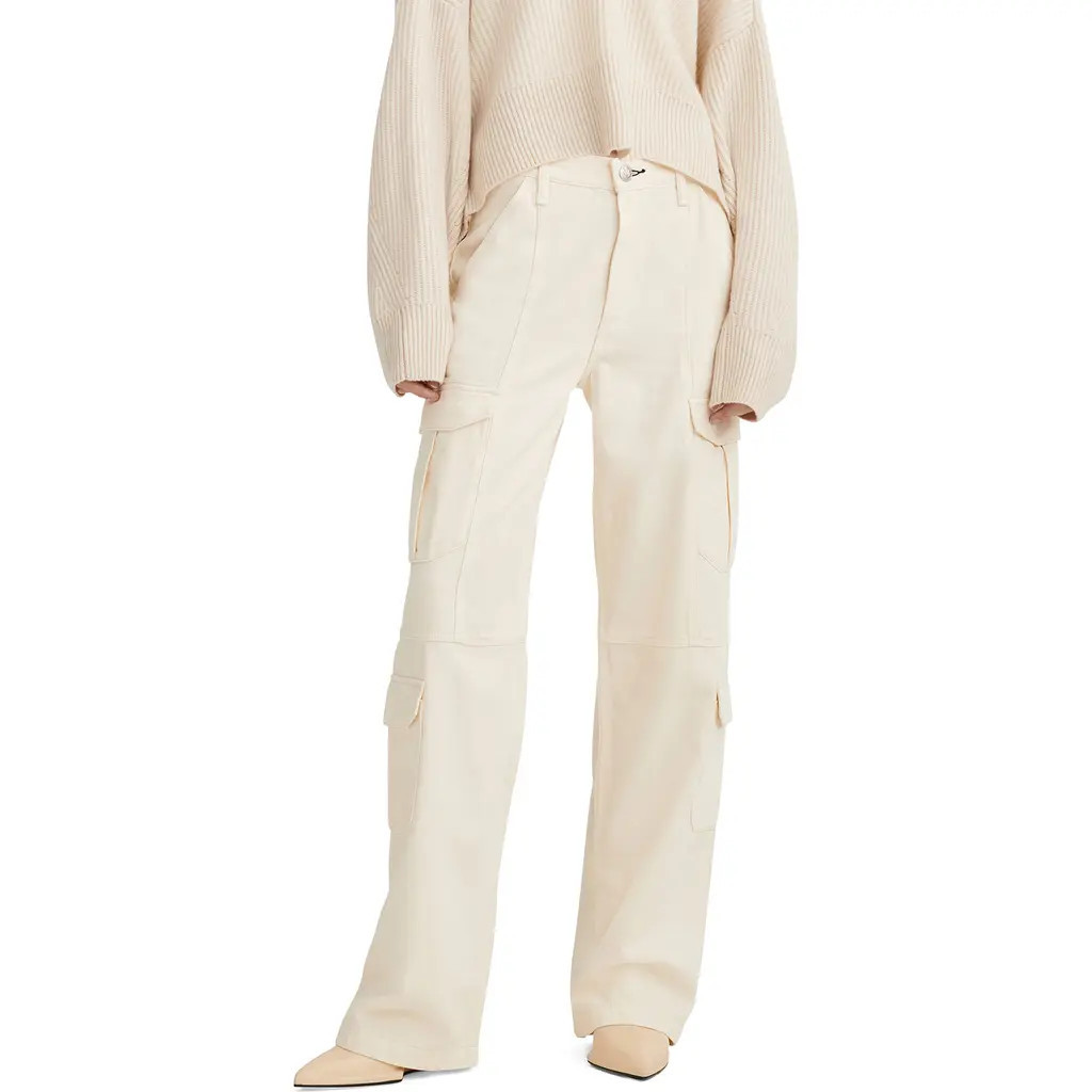 rag & bone Featherweight Cailyn Wide Leg Cargo Pants in Ecru at Nordstrom, Size 28 | Nordstrom