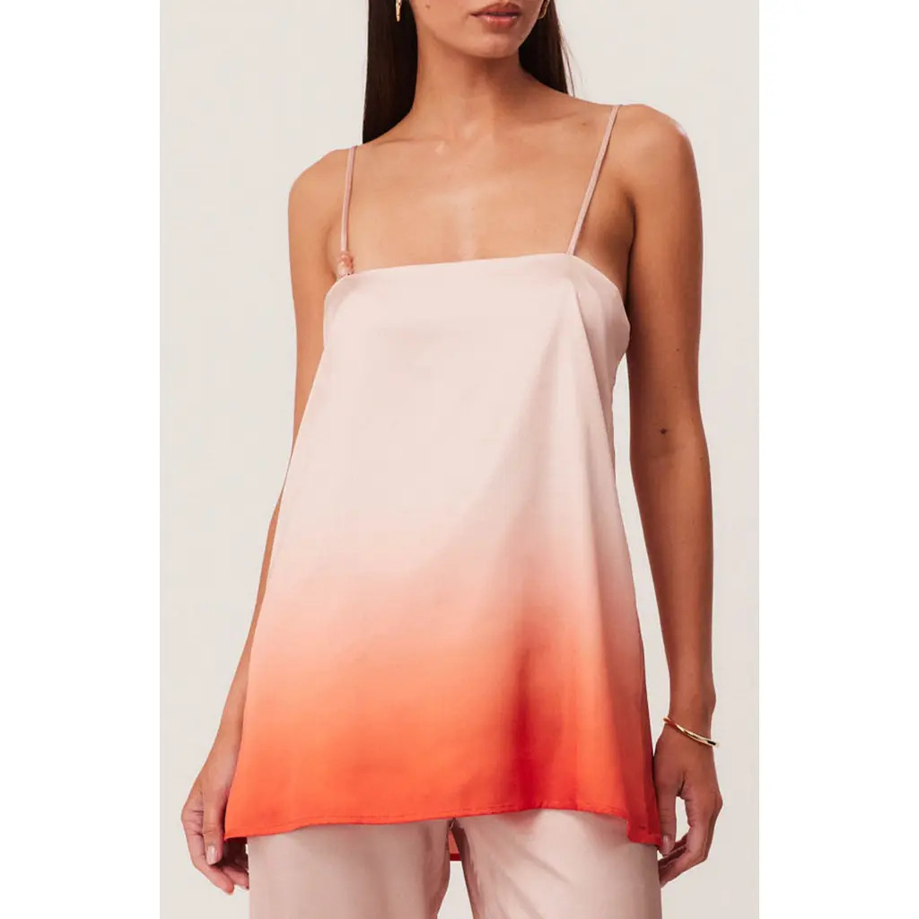 SNDYS Amaya Long Line Ombré Top in Peach Ombre at Nordstrom, Size Small | Nordstrom