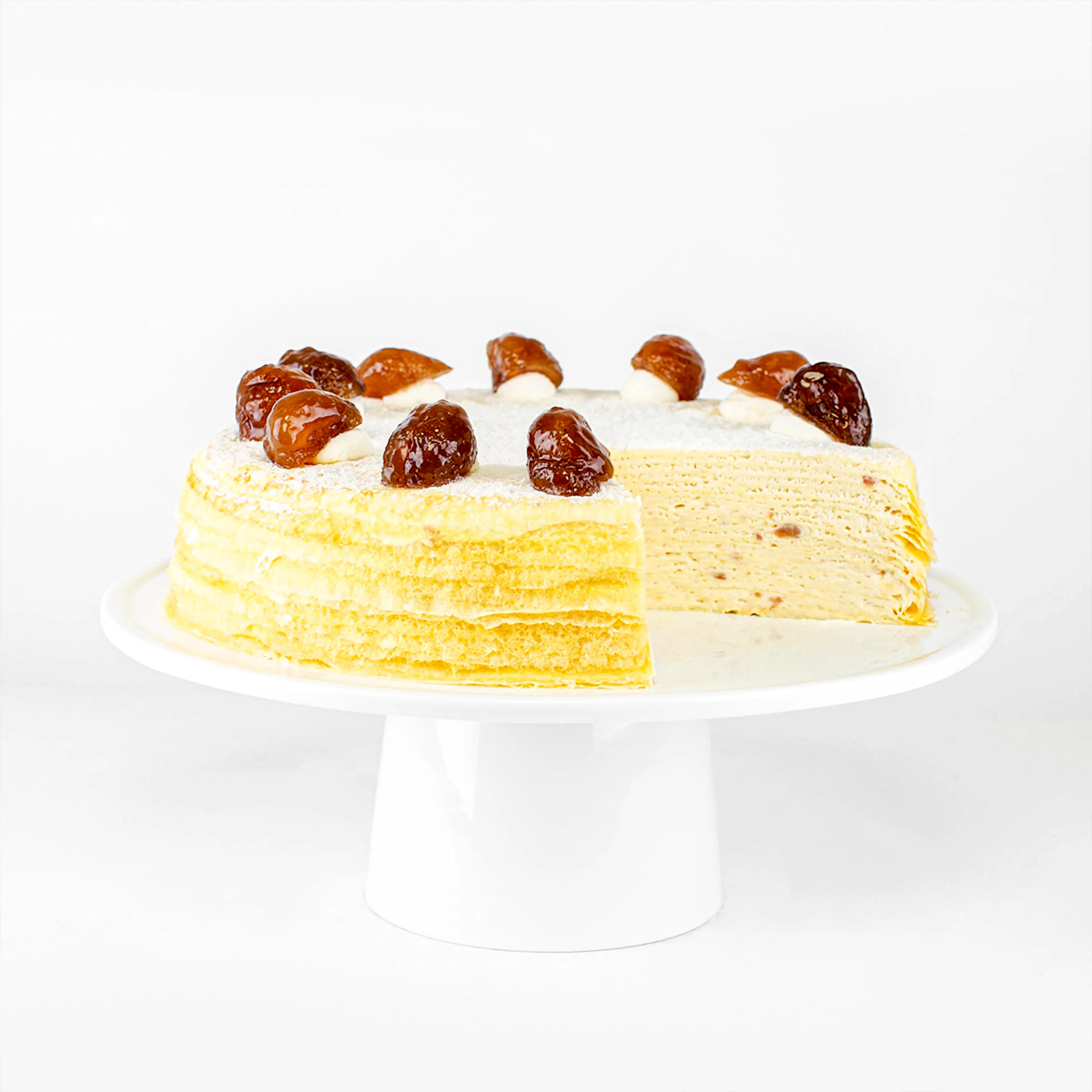 Marron Mille Crêpes Cake by Lady M Confections | Goldbelly | Goldbelly