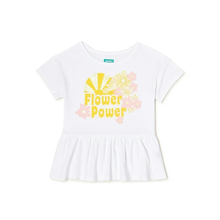 365 Kids From Garanimals Girls Short Sleeve Peplum T-Shirt, Sizes 4-10 | Walmart (US)