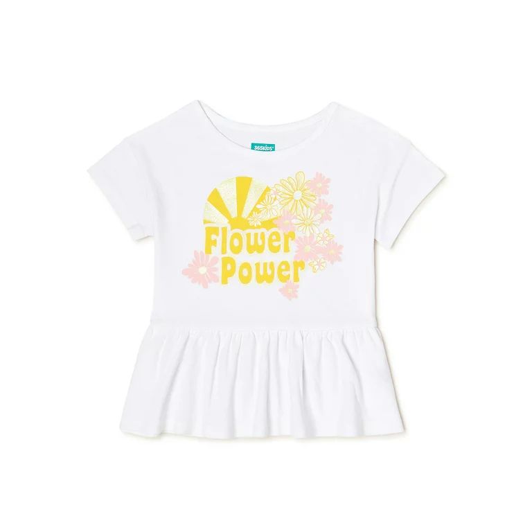 365 Kids From Garanimals Girls Short Sleeve Peplum T-Shirt, Sizes 4-10 | Walmart (US)