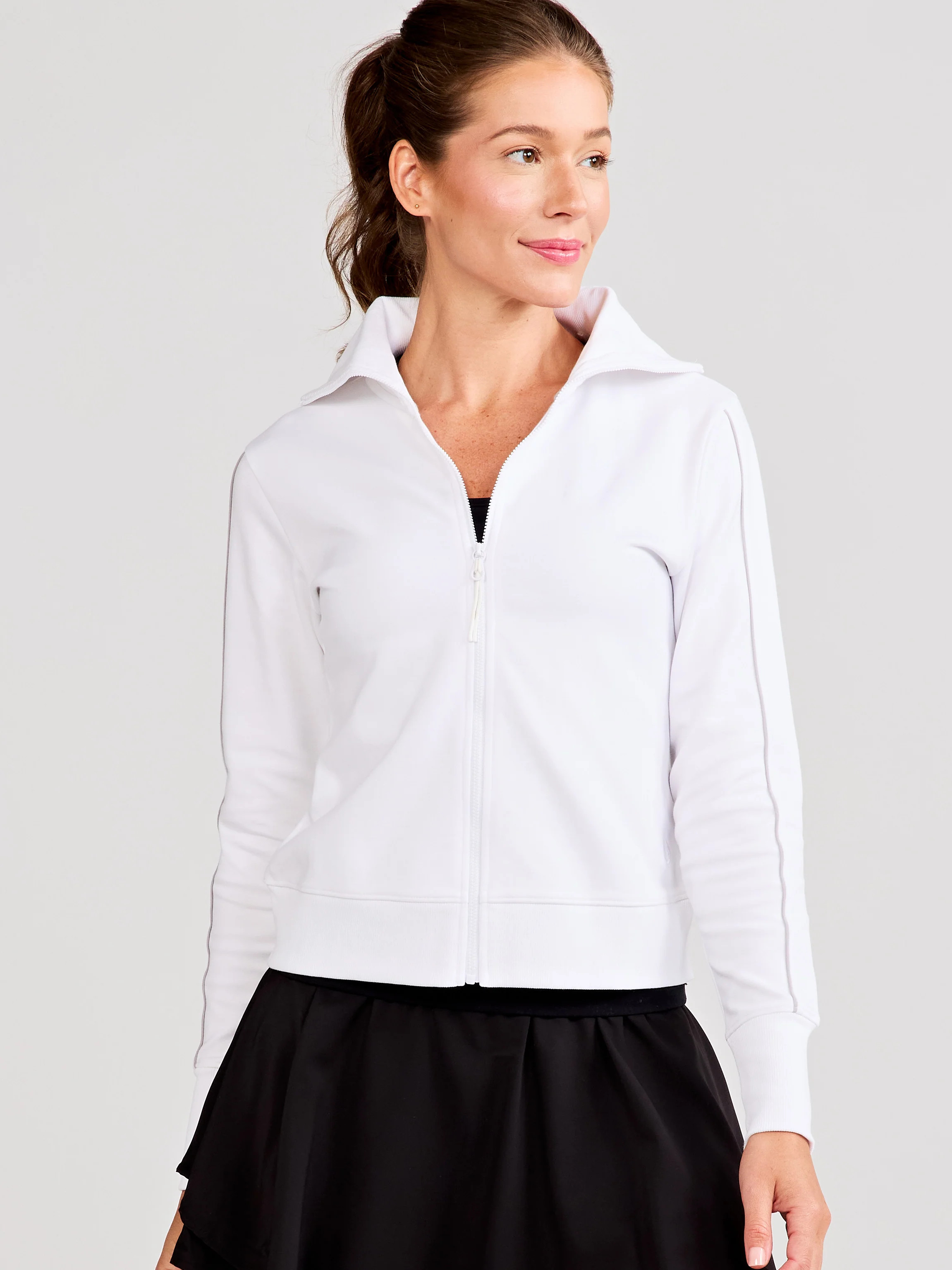tasc Jackets: Match Point Knit Jacket - Size L in White - tasc Performance | tasc Performance